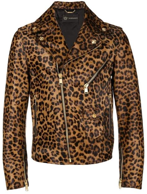 versace leopard print jacket|Versace Leather Jackets for Women .